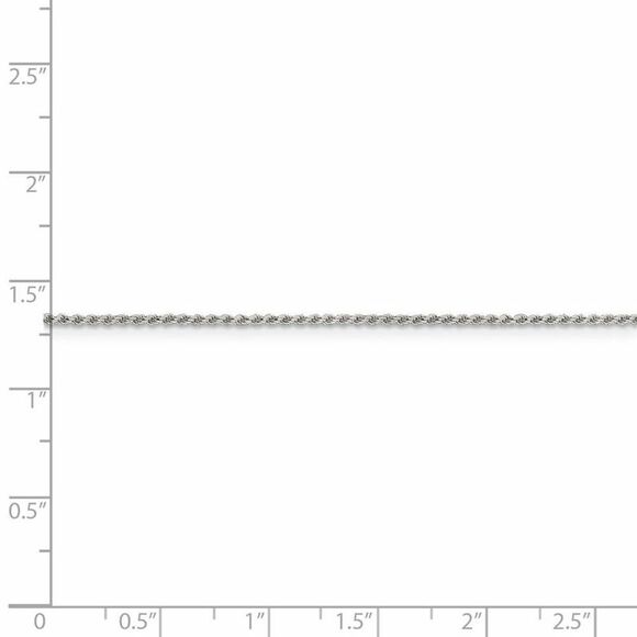 1.1mm Sterling Silver Solid Diamond Cut Rope Chain Necklace, 18 Inch - Picture 5 of 8